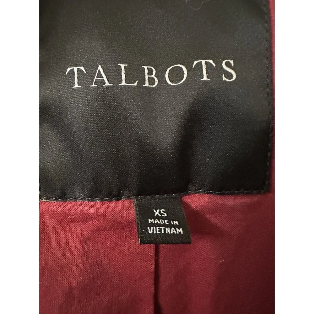 Talbots Womens Size XS Navy Ditsy Woodland Animal Print Quilted Bomber Jacket